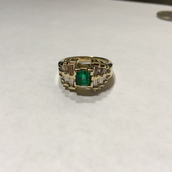 BJC Jewelry - SOLD 14k Gold BJC Emerald Diamond Ring